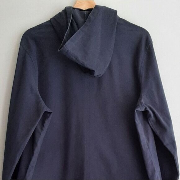 JUSTFAB / NEW Canvas Utility Casual Jacket w/ Hood Navy Blue Sz L - Picture 6 of 10